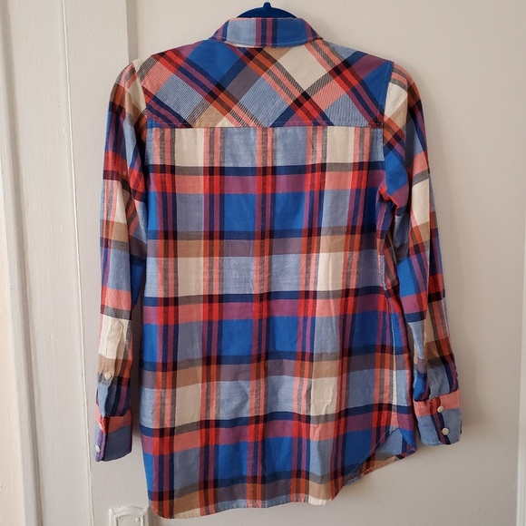 J Crew blue red Pacey plaid cotton shirt 2P boy - Picture 2 of 7